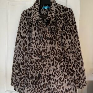 Buttons Leopard Print Coat